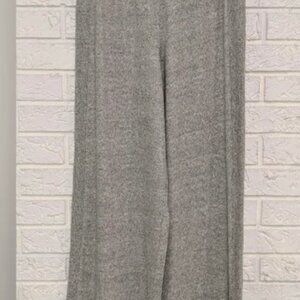 Banana Republic Wide Leg Mid Rise Pull On Sweater Pants Gray Ribbed Knit Sz S